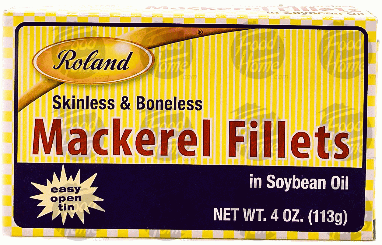 Roland  mackerel fillets skinless & boneless in soybean oil Full-Size Picture